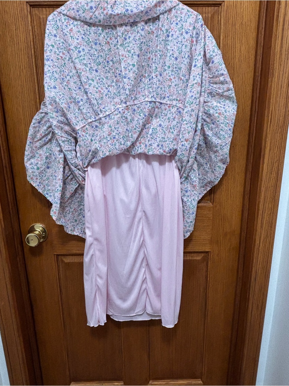 Kingston Grey Pink Floral Midi Dress with Puff Sleeves. Sz L. NWT - Picture 10 of 12